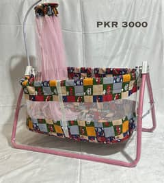 Premium Stainless Steel Baby Swing Jhoola – With Mosquito Net & Soft