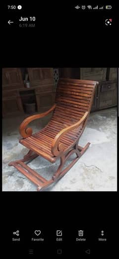 Pure sheesham wood large sized rocking chair