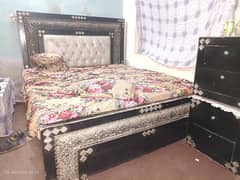 double bed with dressing table with side tables and برتنوں wali almari