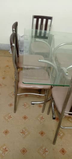dining table and six chair.