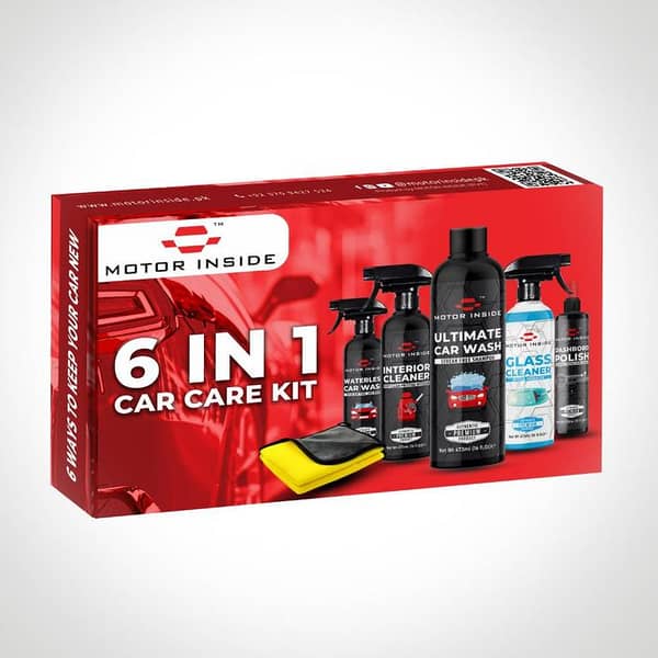 Car Care Kit 6 in 1 (IC-UCW-GC-WCW-DP-Microfiber Towel 600 GSM)