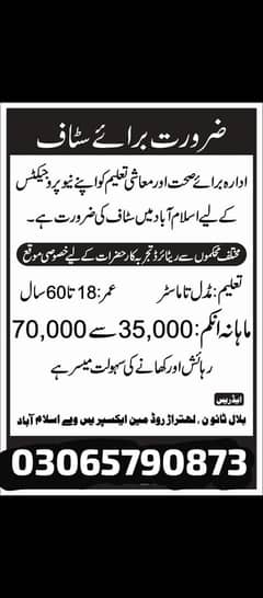 Office Staff Required Retierd/Civil Supervisour Managment Assistant