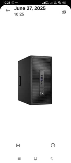 hp i7 6gen tower pc front grill design in black color with moniter