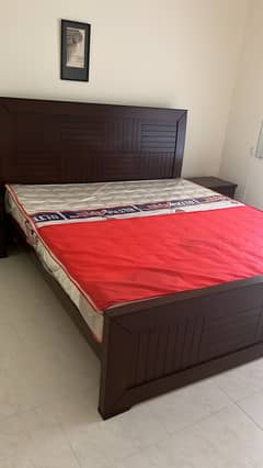 King size wooden bed set for sale