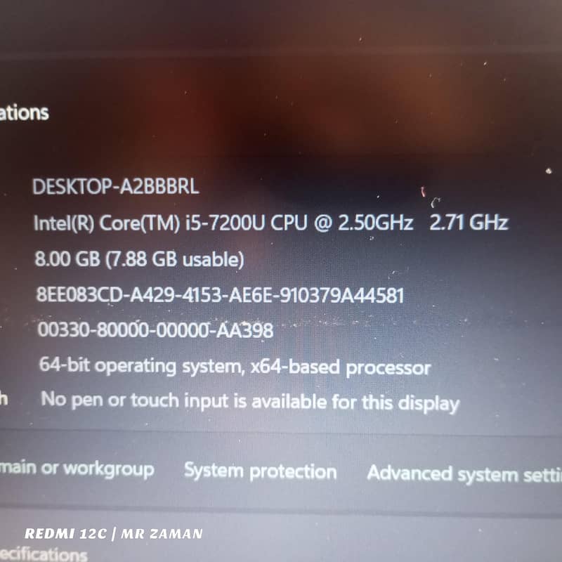 dell latitude 3590 core i5 7th gen 8gb ddr4 ram 256 M2 SSD 7