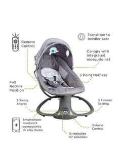 Mastela 3 in 1 Delux Multifunctional Bassinet Auto Swing