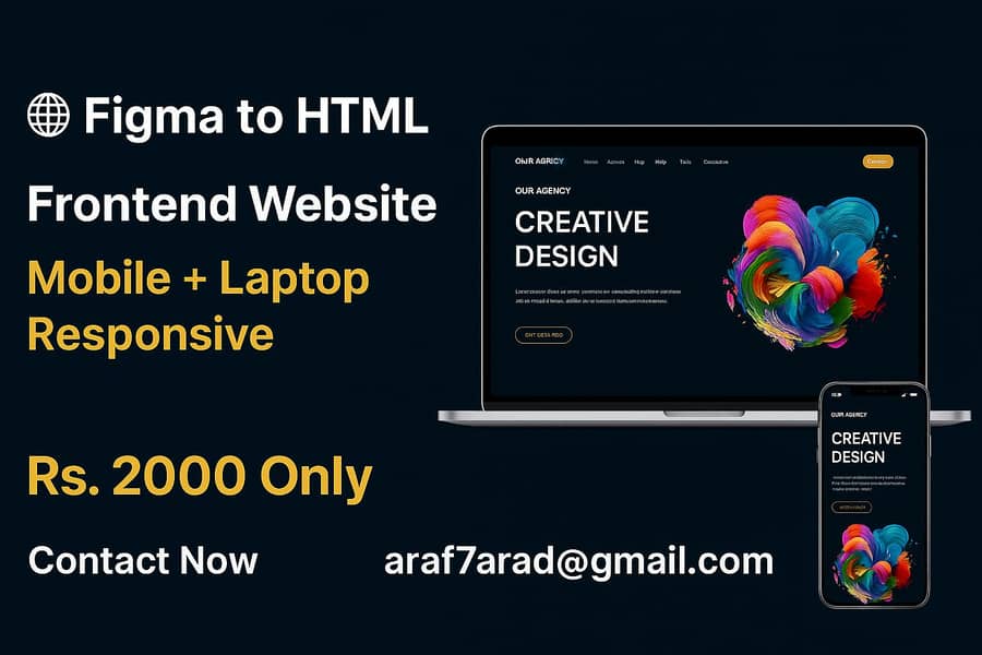 Website design-Figma to Html  responsive 0