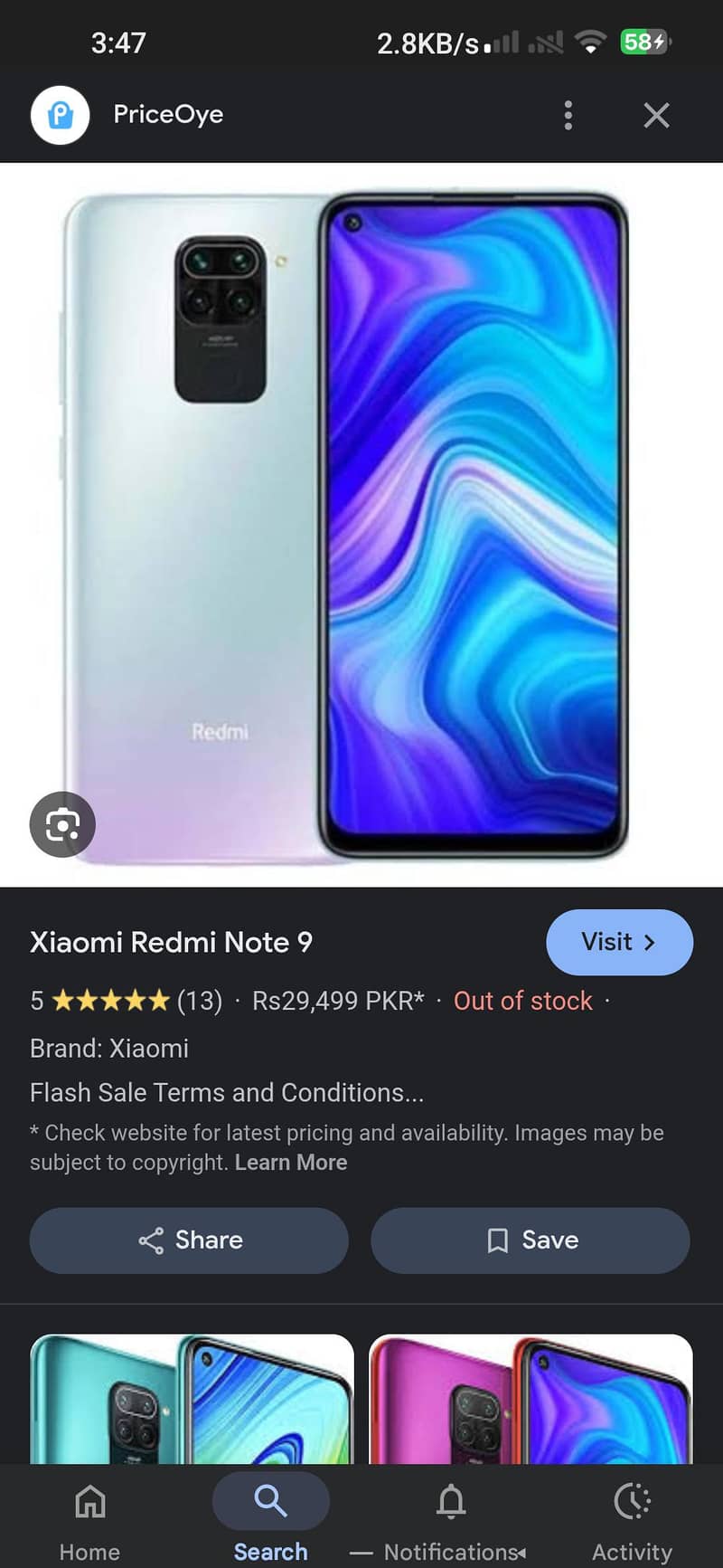 Redmi note 9 with box in good condition 6
