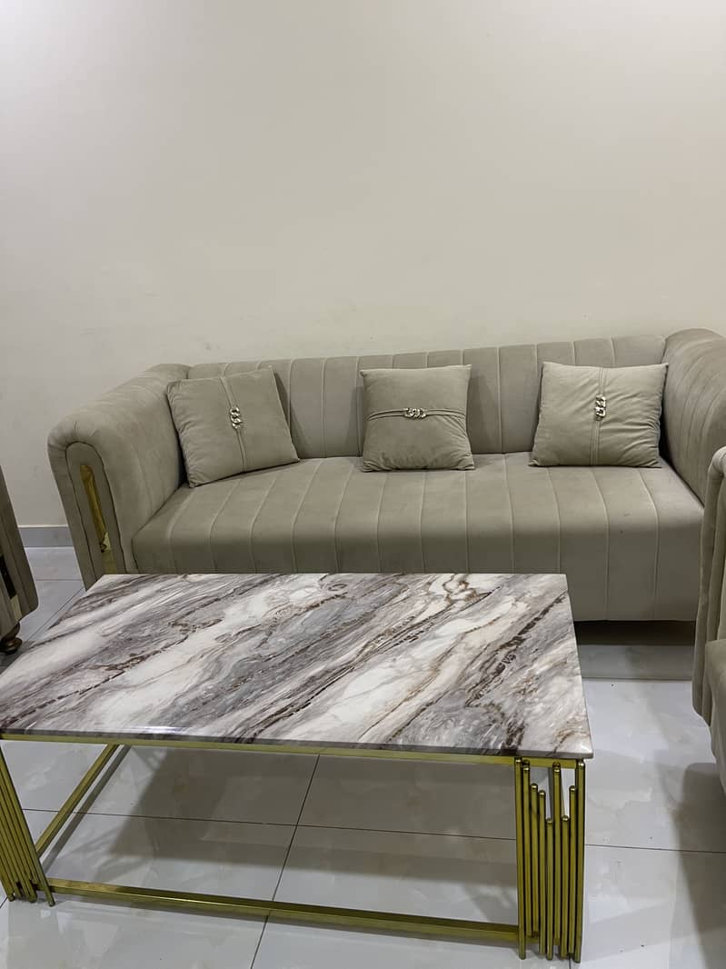 Five seater sofa set with table 1