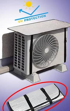 2Pcs Ac Outdoor Unit Protector Heat Insulation Rain Cover
