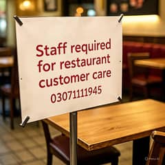 Staff required for restaurant customer care.