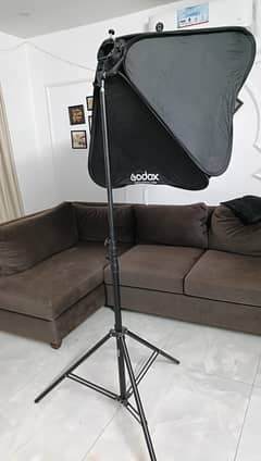 Softbox, 2 tripods, camera belt misc