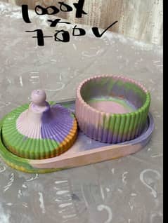 Scented Candles With Beautiful Trays