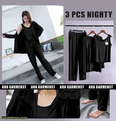 3 pcs night hot suit plain stitched