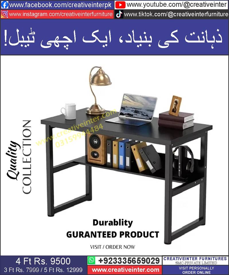 Office Table Study Table Working Desk Computer Gaming Table 6