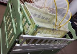 Kids Double Baby Cot (Wooden)/ Jhoola and Bed