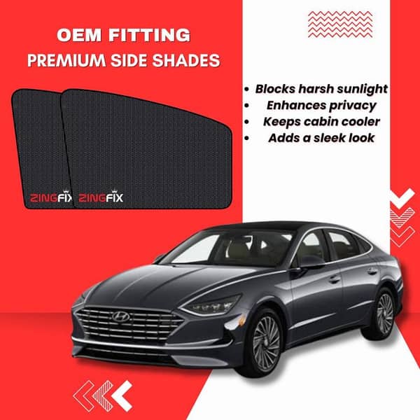 Zingfix Premium Mesh Foldable Side Window Shades for Hyundai Sonata – Sun Protection & Privacy