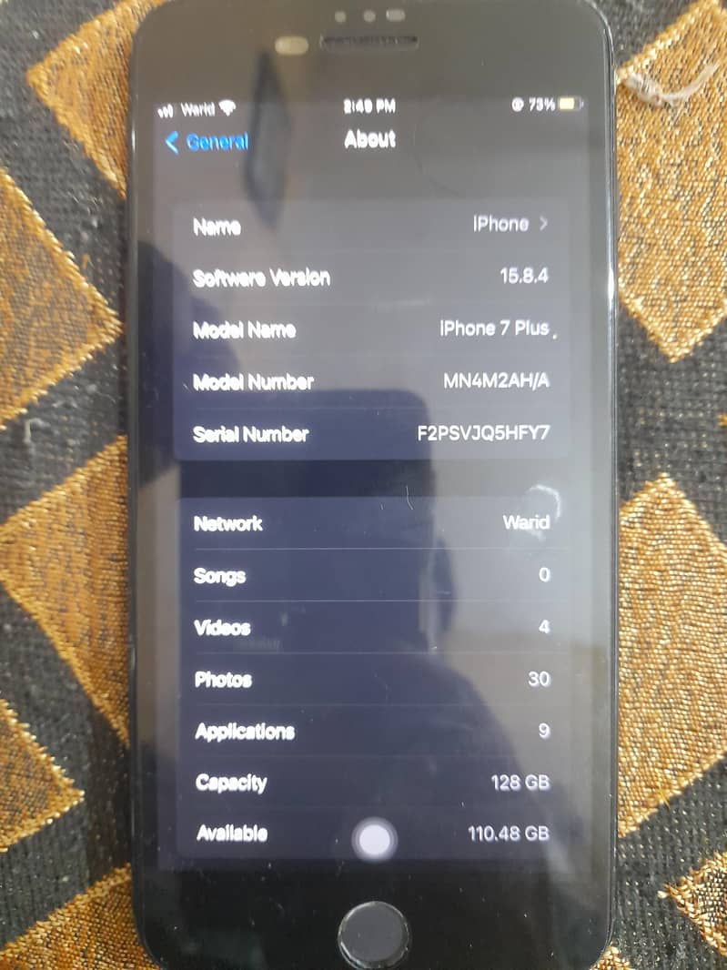 iphone 7plus memory 128gb non pta 2 month sim working 3