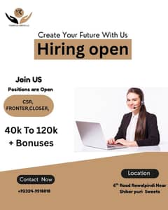Hiring Open for fresher and Experienced Candidates