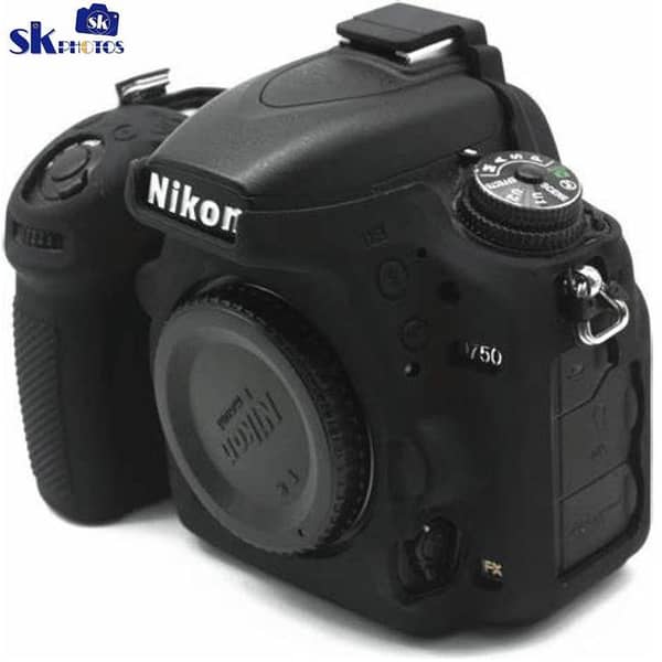 Camera Case for Nikon D750 – Protective Silicone DSLR Skin Cover, Detachable Cage, Shockproof, Dustproof black