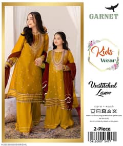 Embroided summer collection for girls lawn fabric for girls