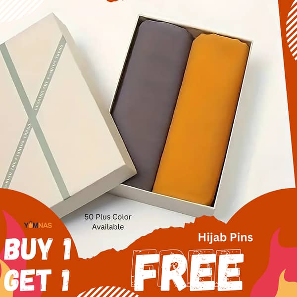Set of 2 Chiffon Hijab Scarves by Luxury Georgette for Women and Girls - Easy to Wear, Available in 55+ Colors, Double Loop Design
