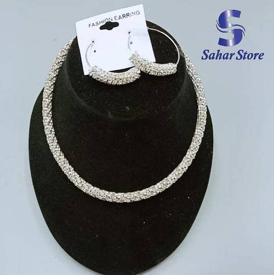 3-Piece Round Golden Zircon Jewelry Set by Golden Jewelry for Women - Earrings, Pendant, and Necklace