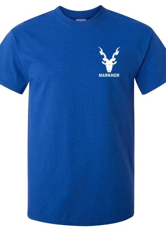 HashBack Markhor Logo Men's White Crew Neck T-Shirt