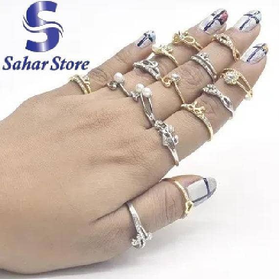 Saharstore Women's Midi Finger Ring Set - Vintage Boho and Punk Style Rings for Parties and Gifts, Model RJCS071