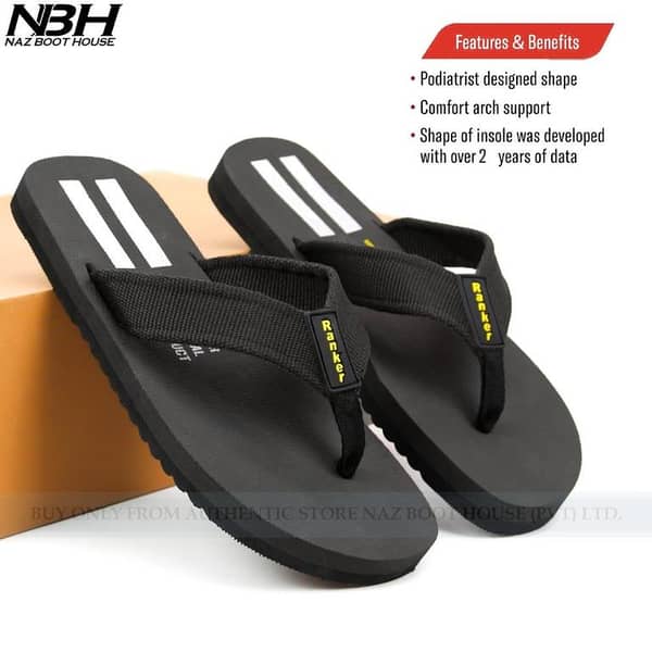 Men's Non-Slip Flip Flops - Lightweight and Comfortable Slippers for Boys - Chappal for Men - Ideal Gift for Boys