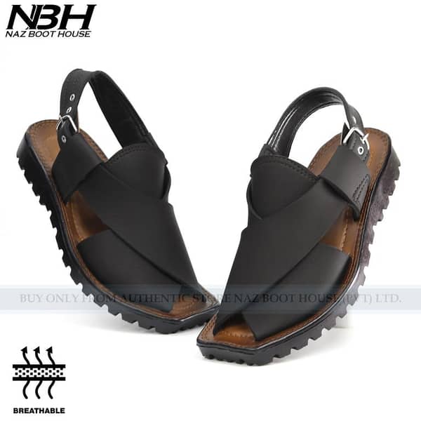 NBH Peshawari Sandals for Men - Original Chappal - Lightweight and Durable Footwear for Everyday Use - Comfortable Sandals for Boys
