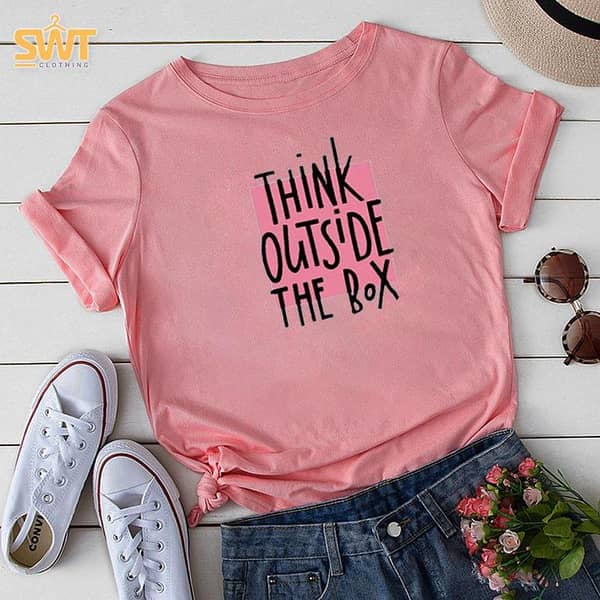 Trendy Girls' and Women's Summer T-shirt with Printed Design