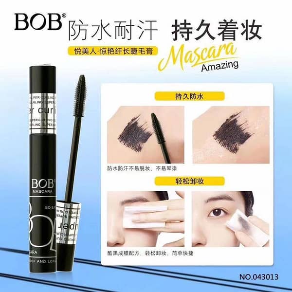 BOB Super Curl Waterproof Mascara & Eyeliner Set - Pack of 2 for Long-Lasting, Smudge-Proof Eye Makeup