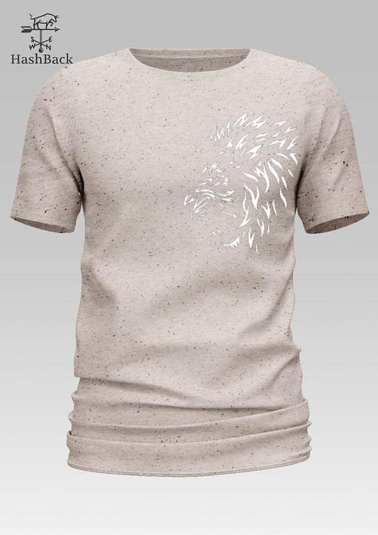 HashBack Men's Oversized Premium T-Shirt with Lion Print