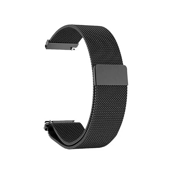 22mm Metal Replacement Strap for Smart Watches in Black and Silver