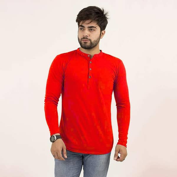 Ruku Garments Men's Full Sleeve Kurti T-Shirt Available in Multiple Colors