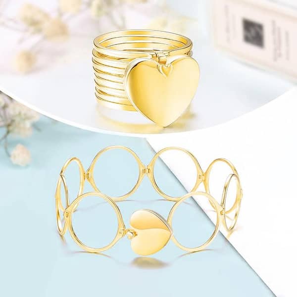 Magic 2-in-1 Retractable Heart Ring Bracelet - Stretchable Twist Folding Jewelry