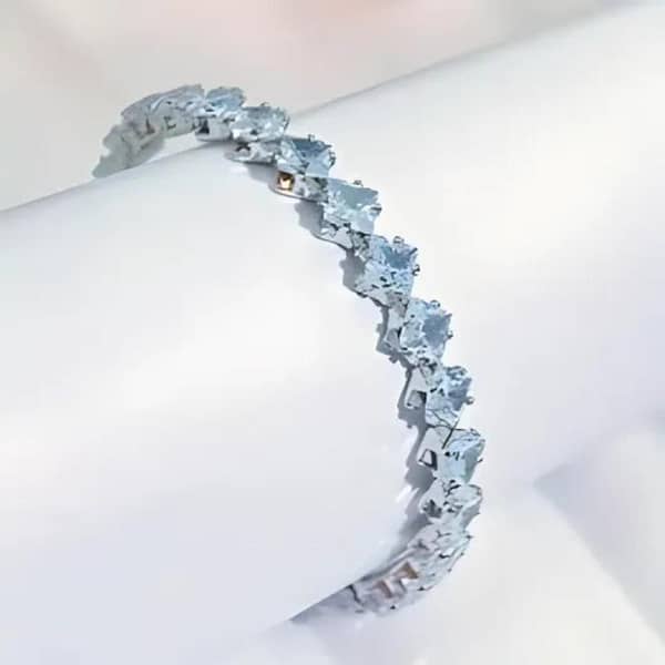 Elegant Silver Crystal Bracelet | Classic Cubic Zirconia Bangle | Affordable Wedding Jewelry | Minimalist Shiny Accessory for Women | Ideal Gift for Special Occasions