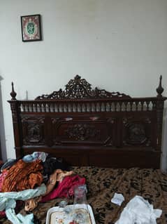 Double Bed With Dressing-(Chinioti Style) Pure Wood