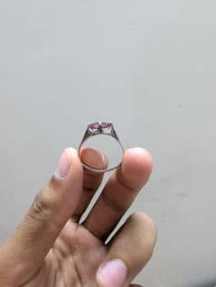 red ruby silver ring
