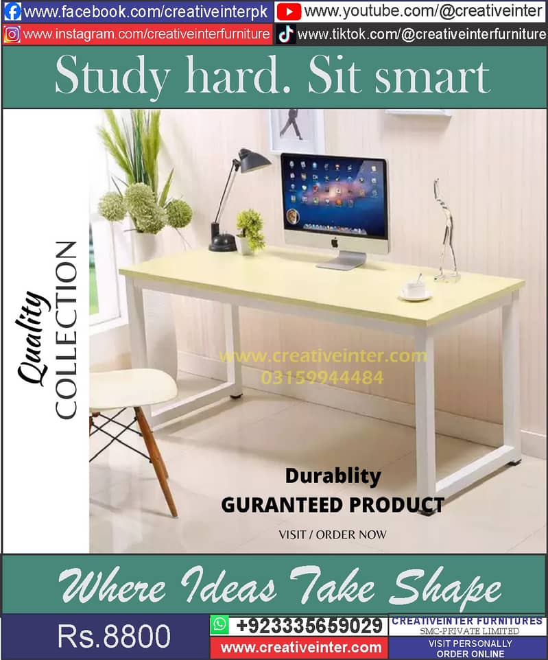 Office Table Study Table Working Desk Computer Gaming Table 6