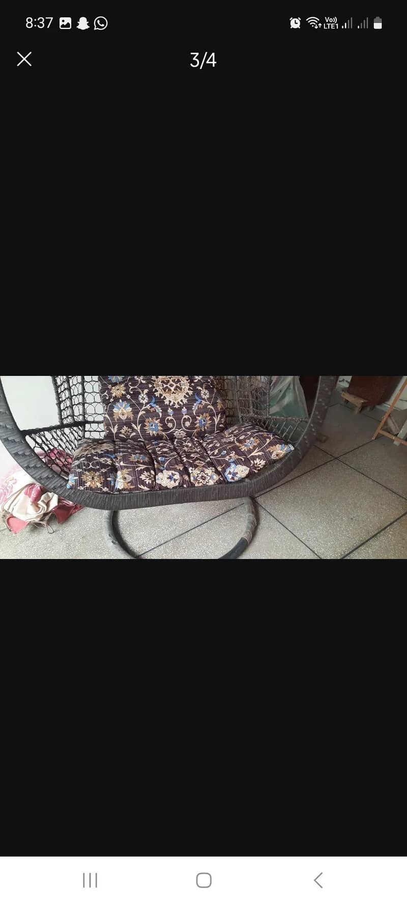 Double size swing for sale . Few months used. 1