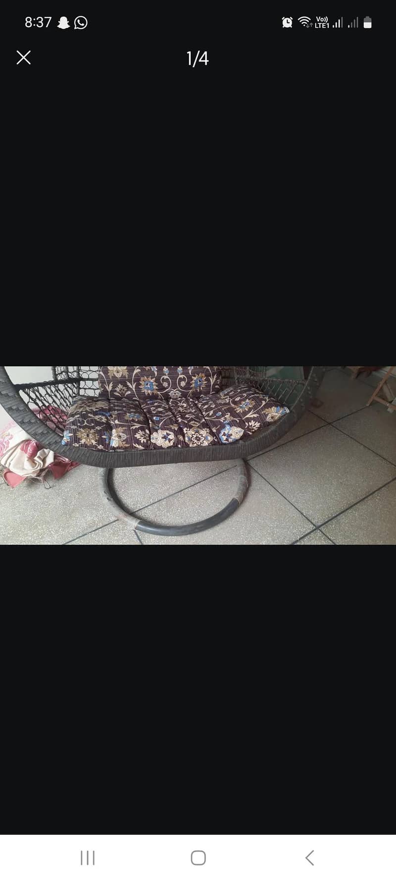Double size swing for sale . Few months used. 3