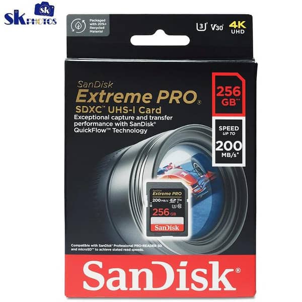 SanDisk 256GB 200mb/s Extreme PRO UHS-I SDXC Memory Card