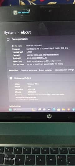 Hp ProBook core i7 2nd generation