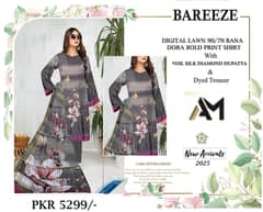 Bana dora 90/70 unstiched lawn suit