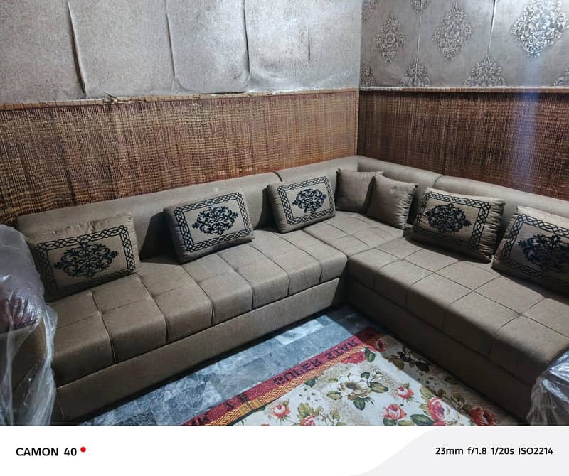 L Shaped Sofa with foldable table 11