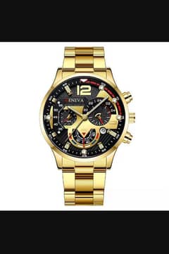 Men steel belt calendar quartz watch sports luminous pointer quartz