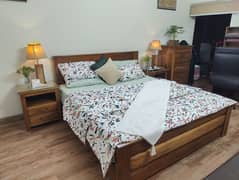 Premium White Walnut Solid Wood Bedroom Set – Rare Find!