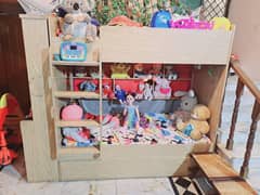 wooden bunk bed for children